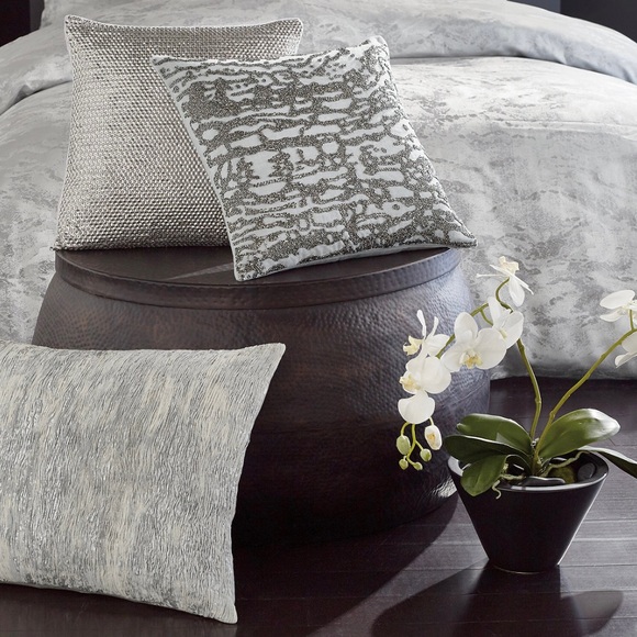 DONNA KARAN LUNA BEADED PLATINUM ACCENT PILLOW - Picture 6 of 6